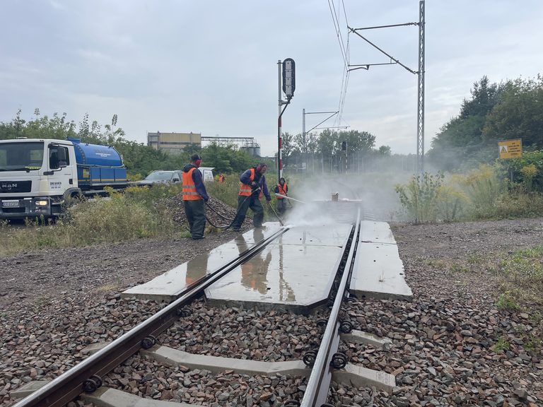 Przygotowanie odcinka badawczego na stacji Kraków Prokocim Towarowy